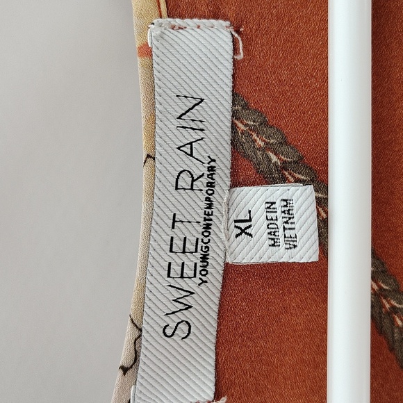 Sweet Rain Floral Open Kimono Size XL Fall Season Colors Rust Black Cream - Picture 5 of 7